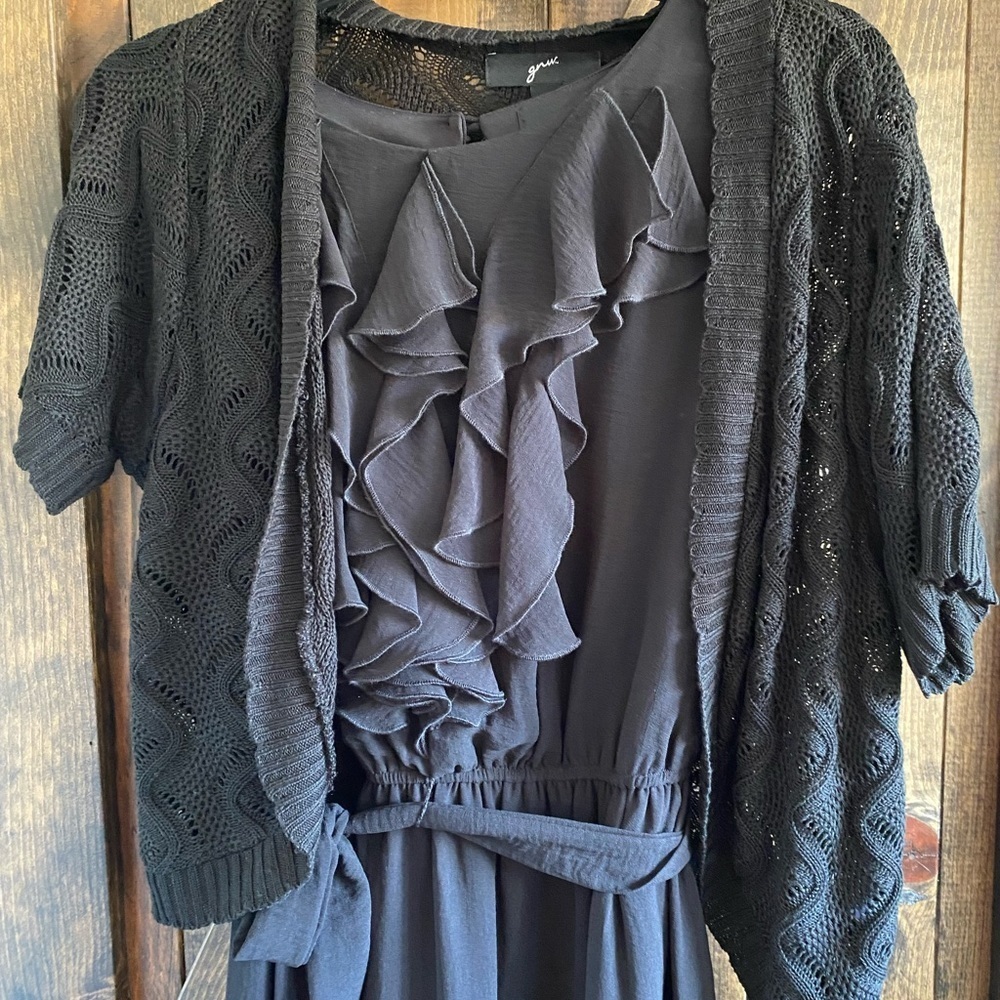 - Cute black dress with black cropped sweater by GNW - Picture 2 of 10